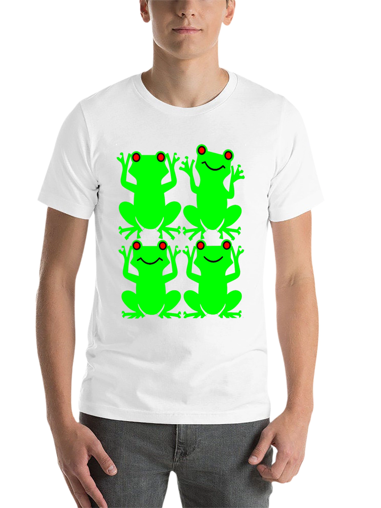 Black Frog Pattern Graphic T-Shirt view 14