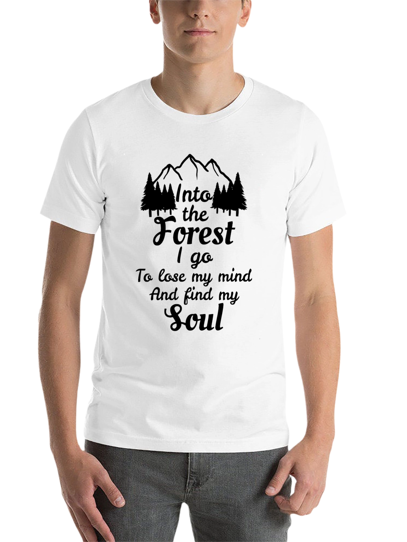 Black Into the Forest Graphic T-Shirt view 14