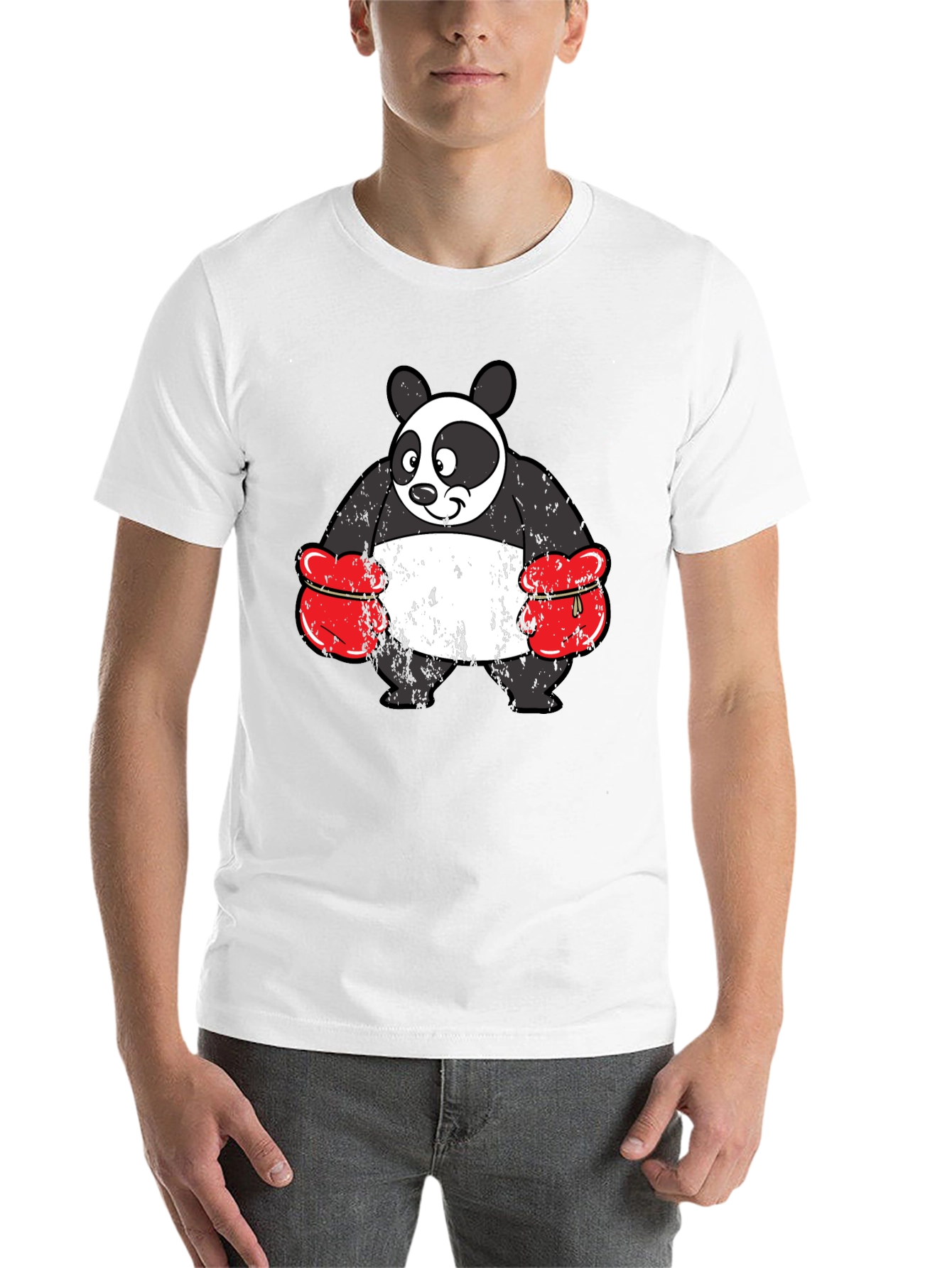 Black Panda Boxer Graphic Tee - Funny Novelty Shirt view 14