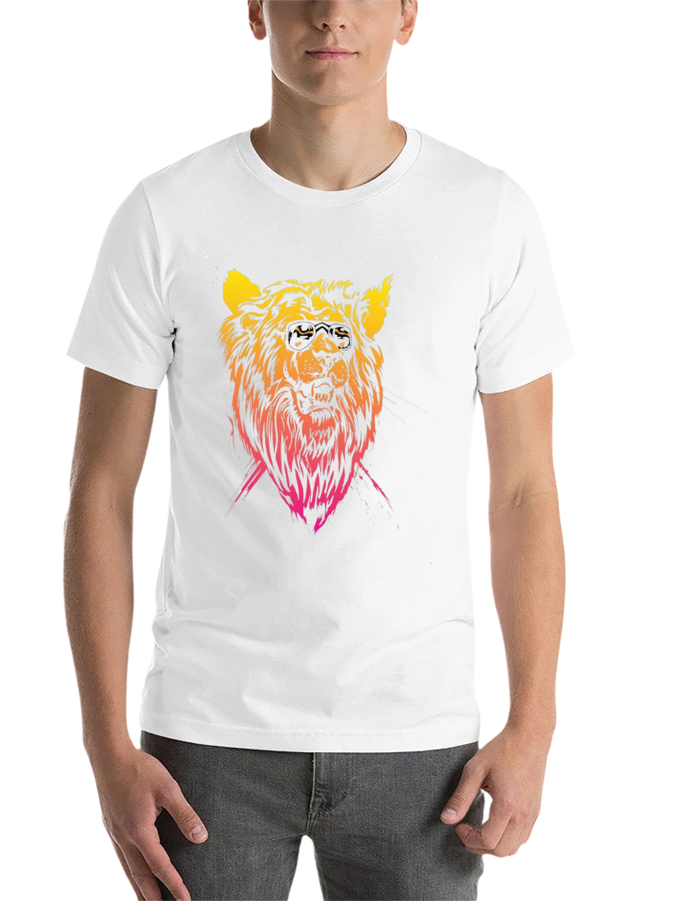 Black Lion Graphic Tee - Black Cotton T-Shirt view 14