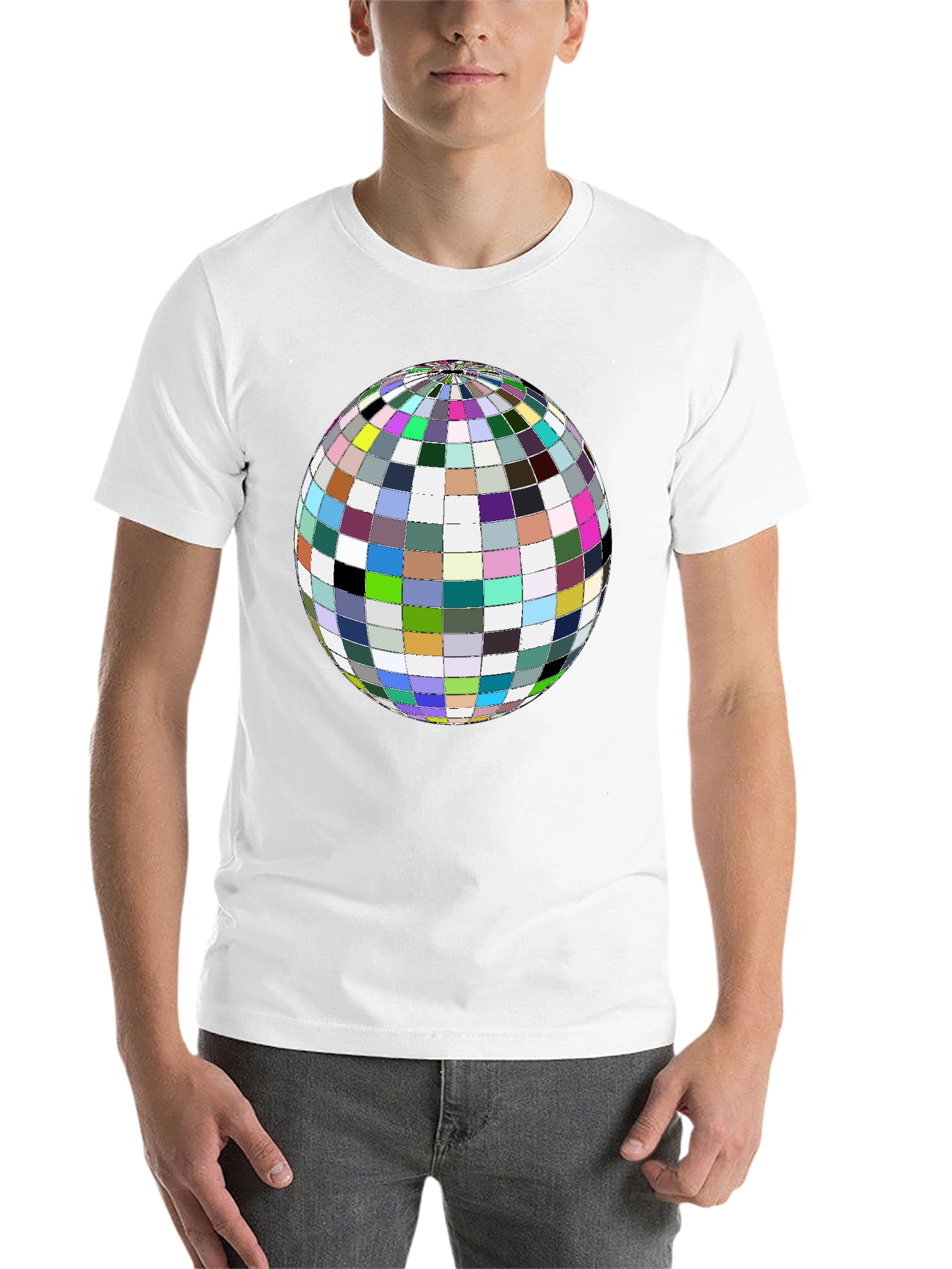 Colorful Globe Graphic Tee - Black Unisex Shirt - 14
