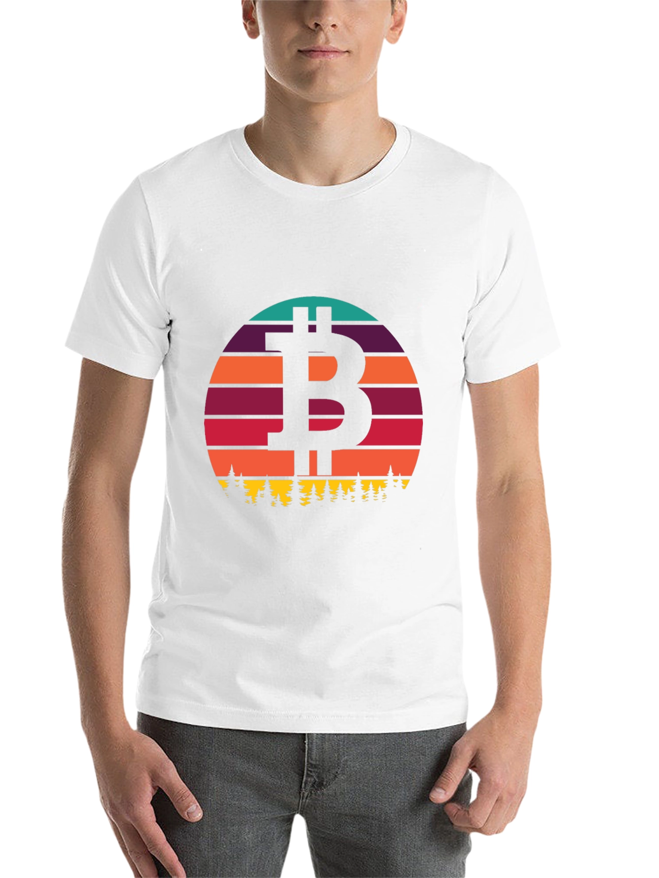 Black Bitcoin Sunset T-Shirt - Crypto Style view 14