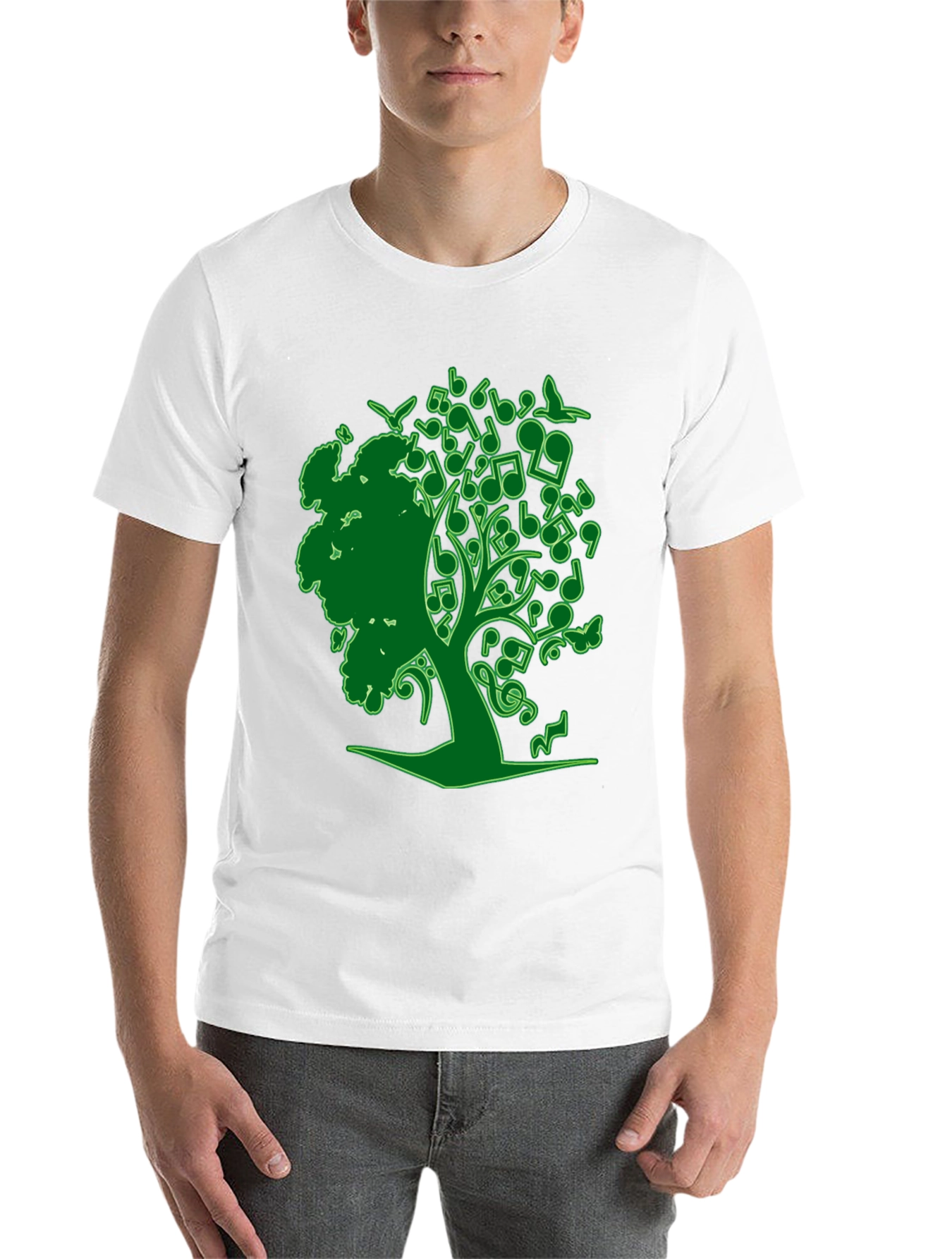 Black Musical Tree Graphic Tee - Nature Inspired Design view 14