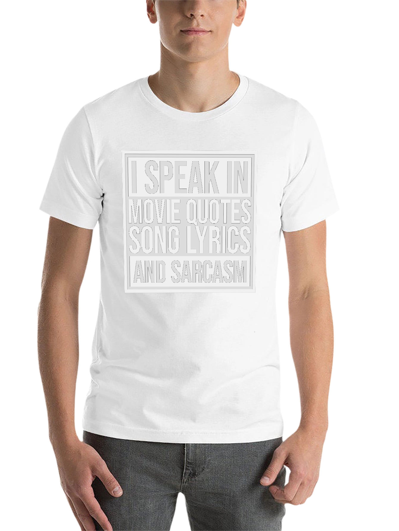 Black Movie Quotes Song Lyrics Sarcasm T-Shirt view 14