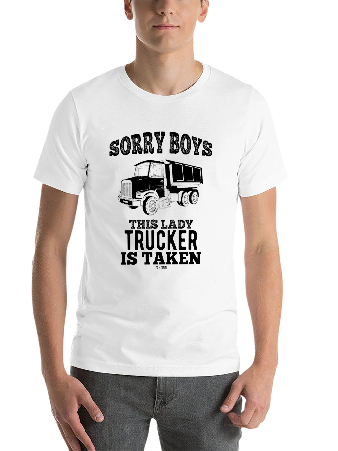 Black Sorry Boys, This Lady Trucker is Taken T-Shirt view 14
