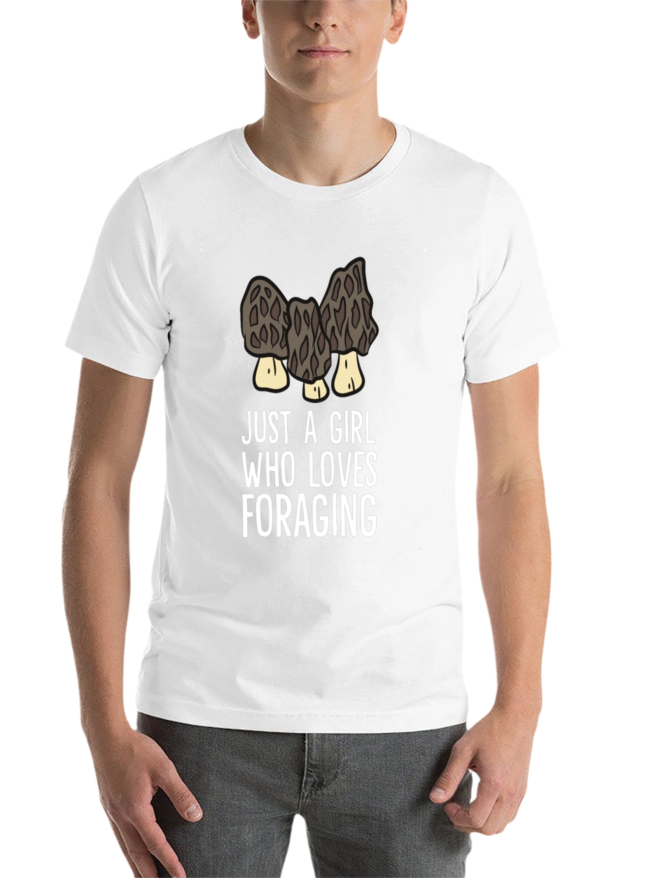 Black Morel Mushroom Foraging Girl's T-Shirt view 14