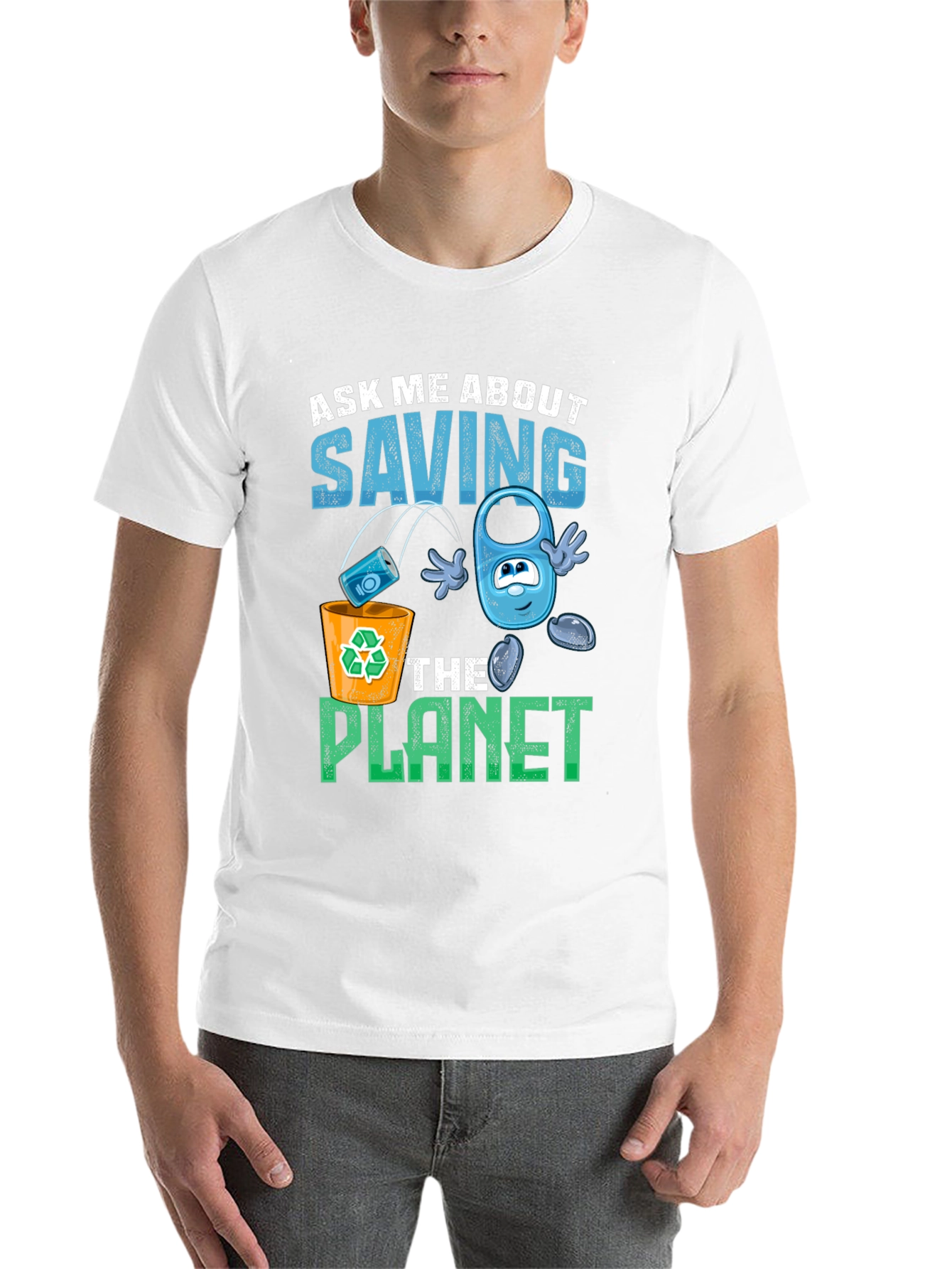 Black Eco-Friendly "Save the Planet" Graphic T-Shirt view 14