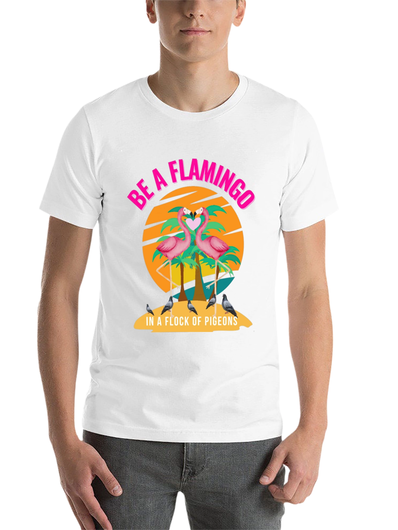 Black Be a Flamingo T-Shirt view 14