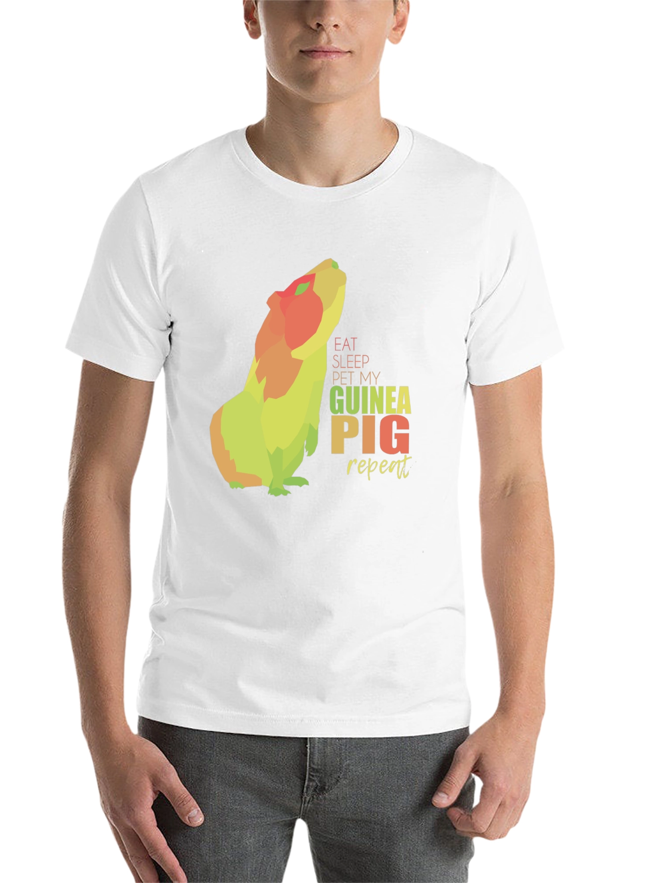 Black Eat Sleep Pet My Guinea Pig Repeat T-Shirt view 14