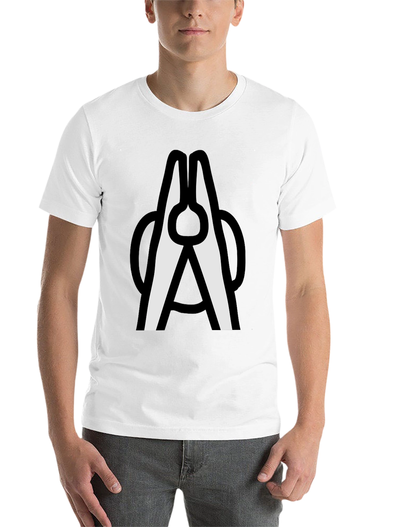 Black Clothespin Graphic T-Shirt - Modern Crew Neck Tee view 14