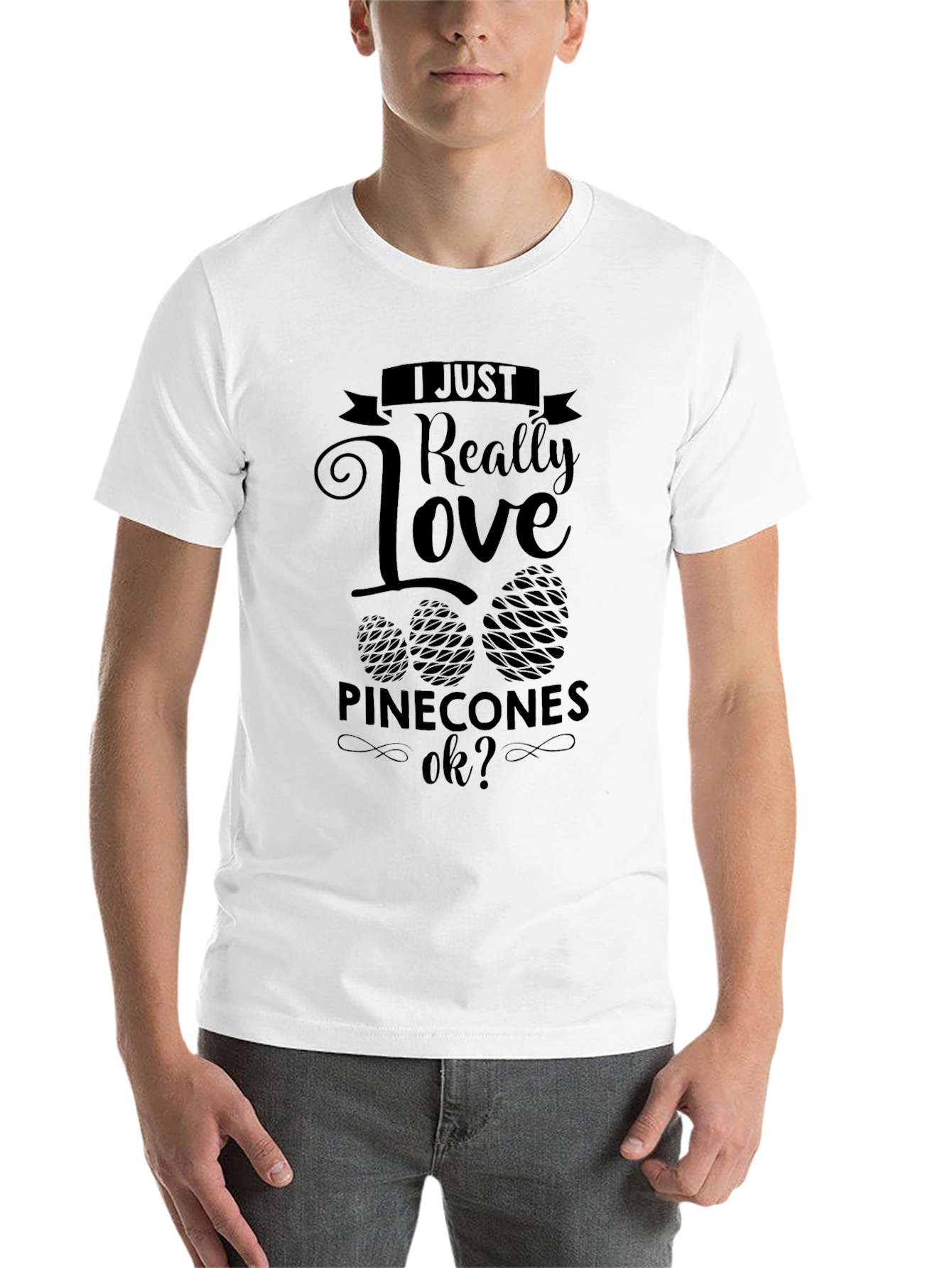 Black I Love Pinecones Black T-Shirt view 14