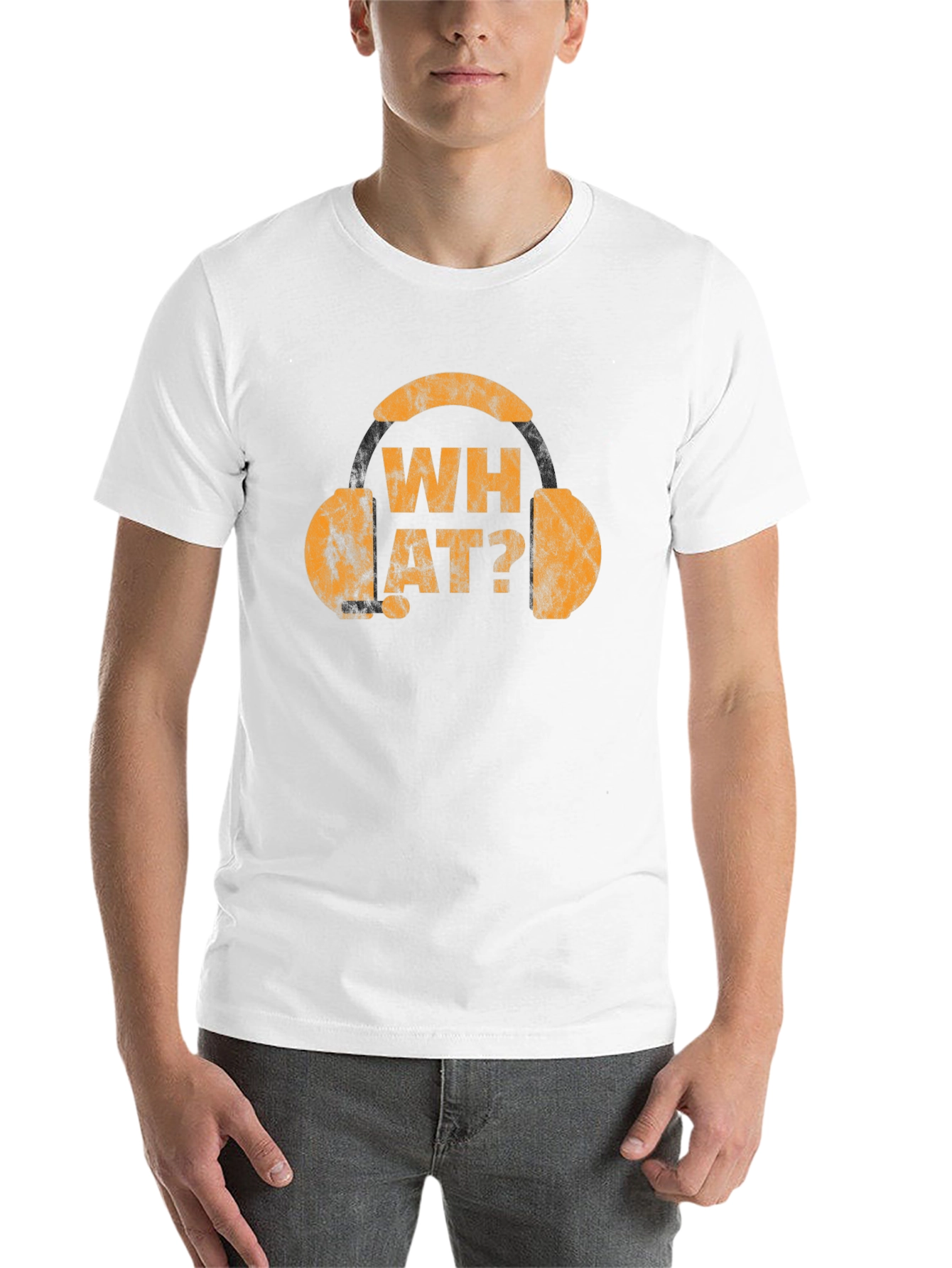 Black What? Graphic Tee - Novelty Headphone T-Shirt view 14