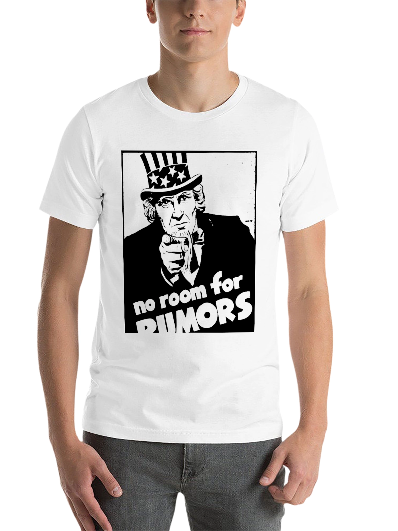 Black Uncle Sam "No Room For Rumors" Graphic T-Shirt view 14