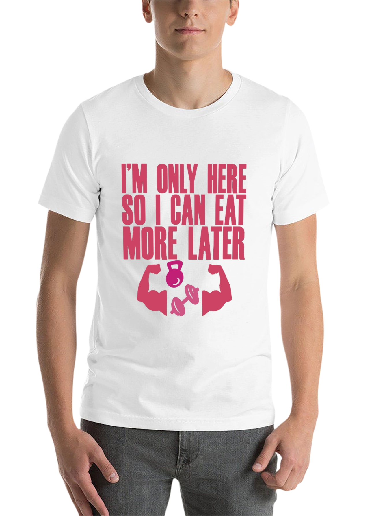 Black Funny Workout T-Shirt - Eat More Later Gym Tee view 14