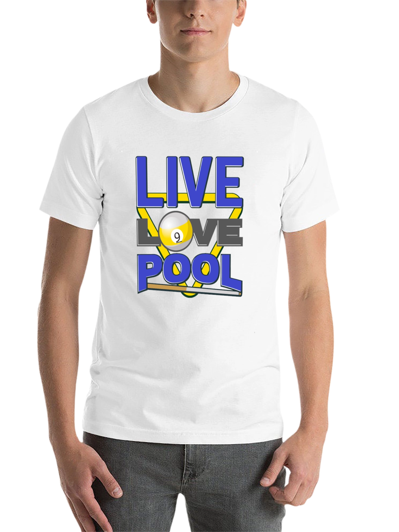 Black Live Love Pool T-Shirt - Billiards Graphic Tee view 14
