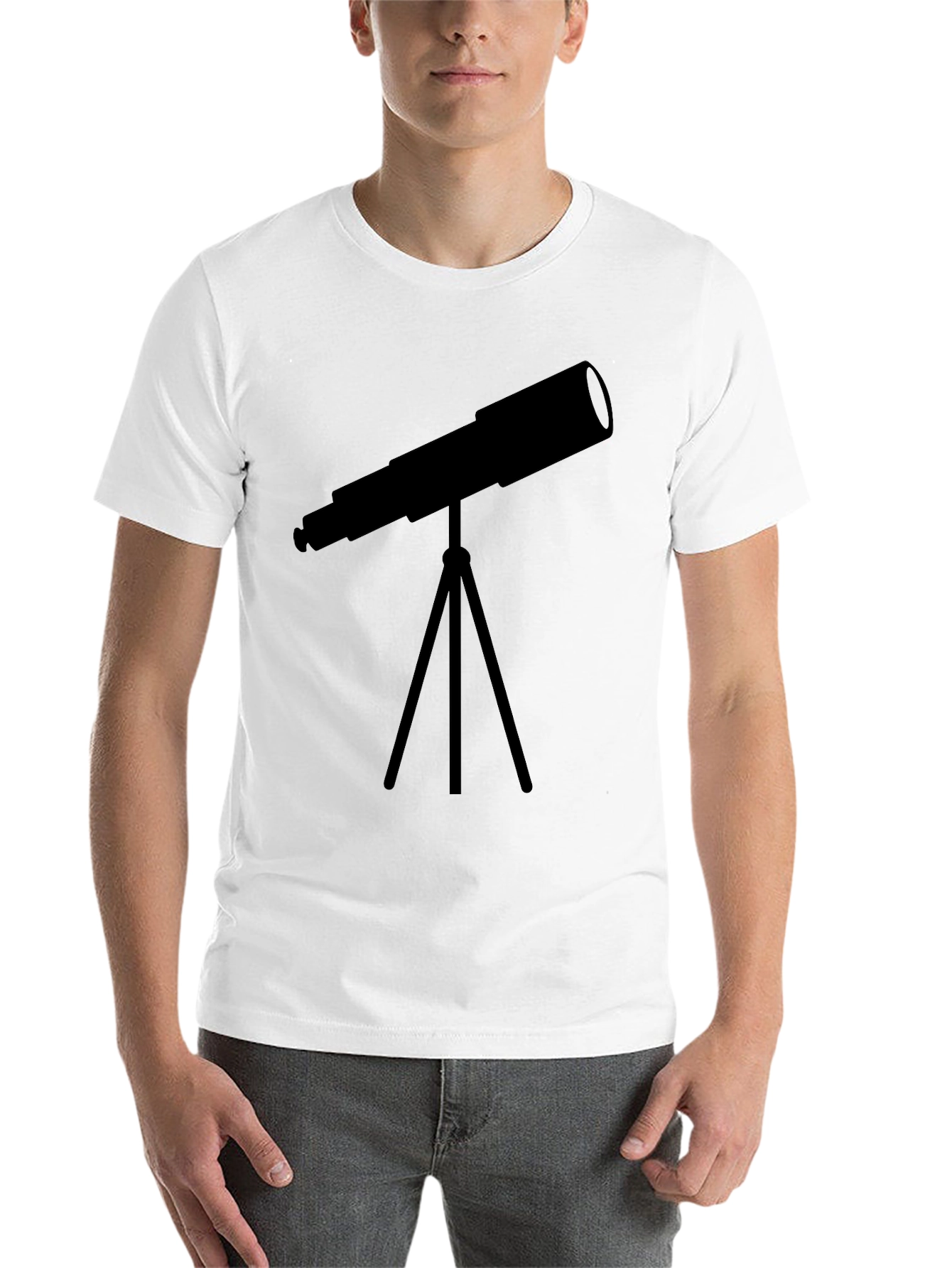 Black Telescope Graphic Tee - Stargazer Astronomy Shirt view 14