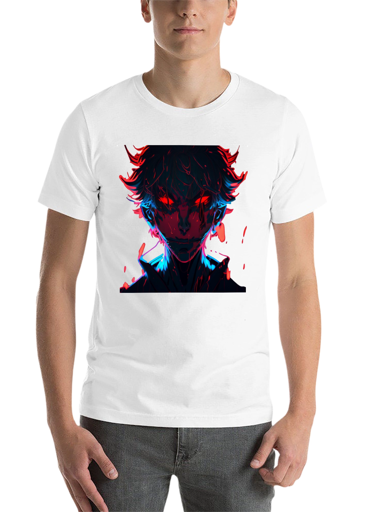 Black Neon Anime Graphic T-Shirt - Cool Streetwear Tee view 14