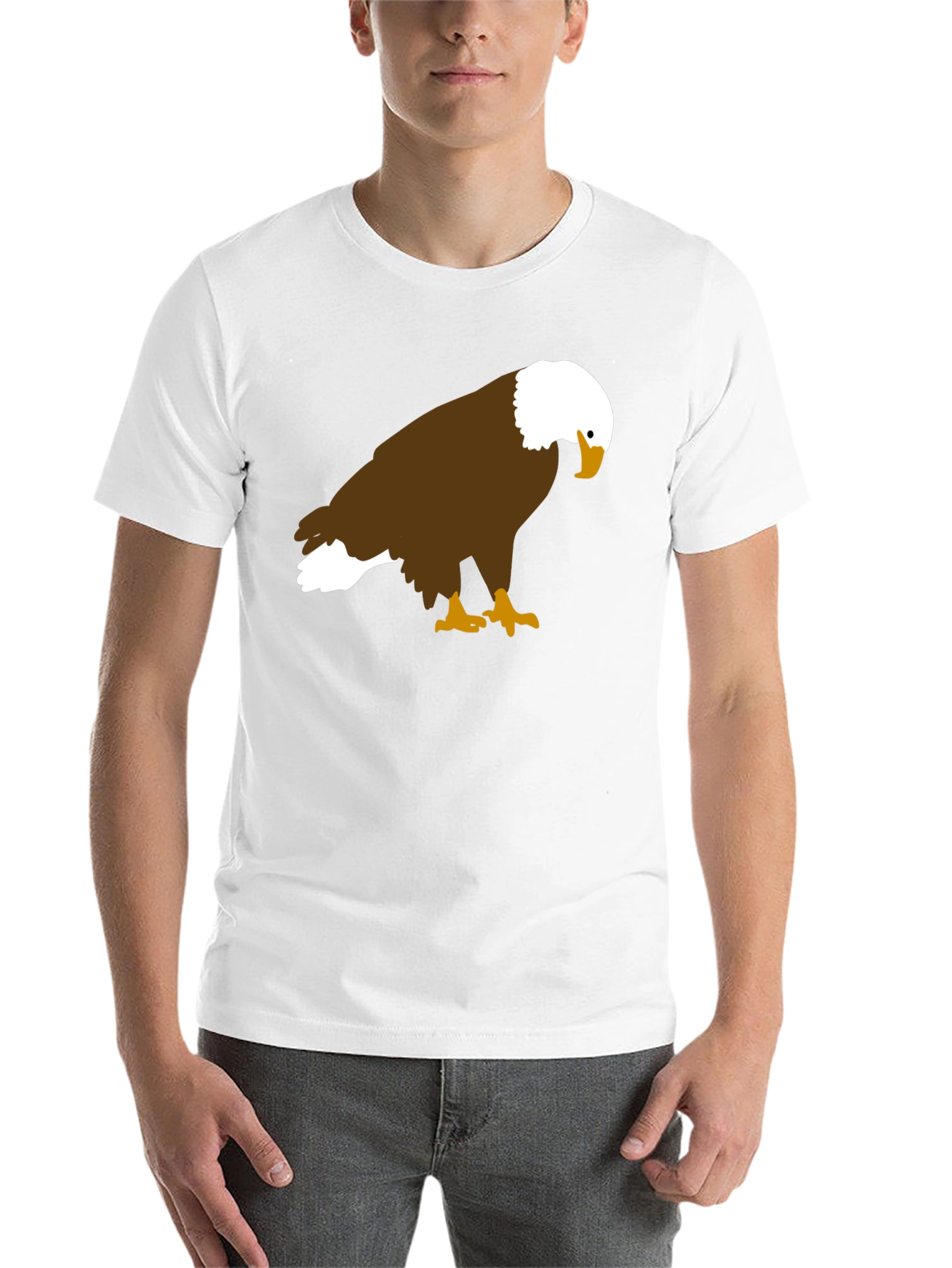 Black Bald Eagle Graphic Tee - Black Cotton Blend view 14