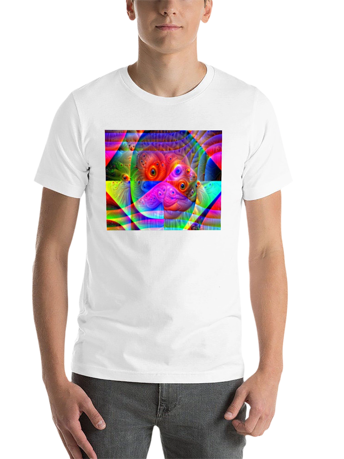 Black Eye-Catching Abstract Graphic Black T-Shirt view 14