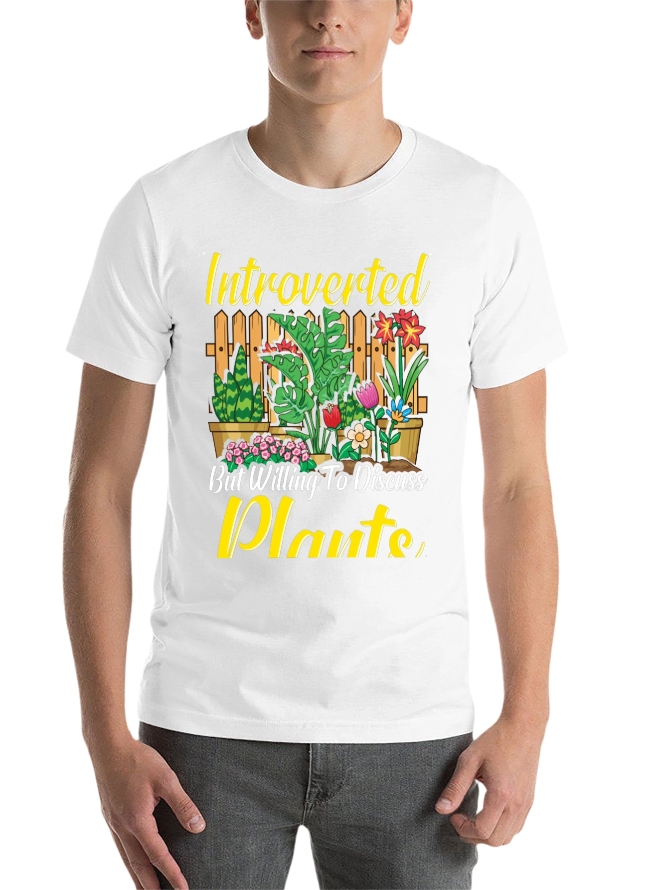 Black Introverted Plants Graphic T-Shirt view 14