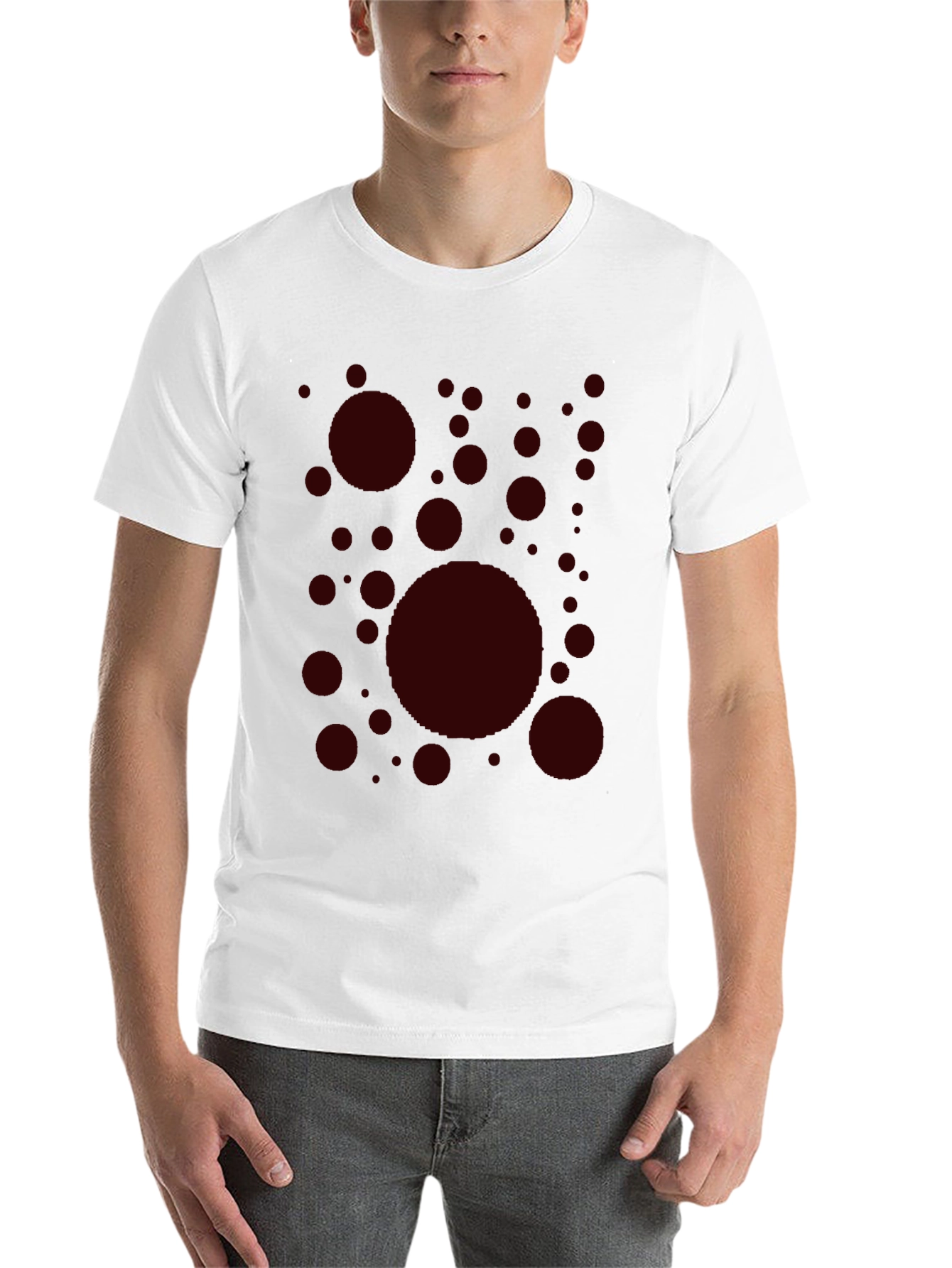 Black Modern Circle Pattern Tee - Casual Style view 14