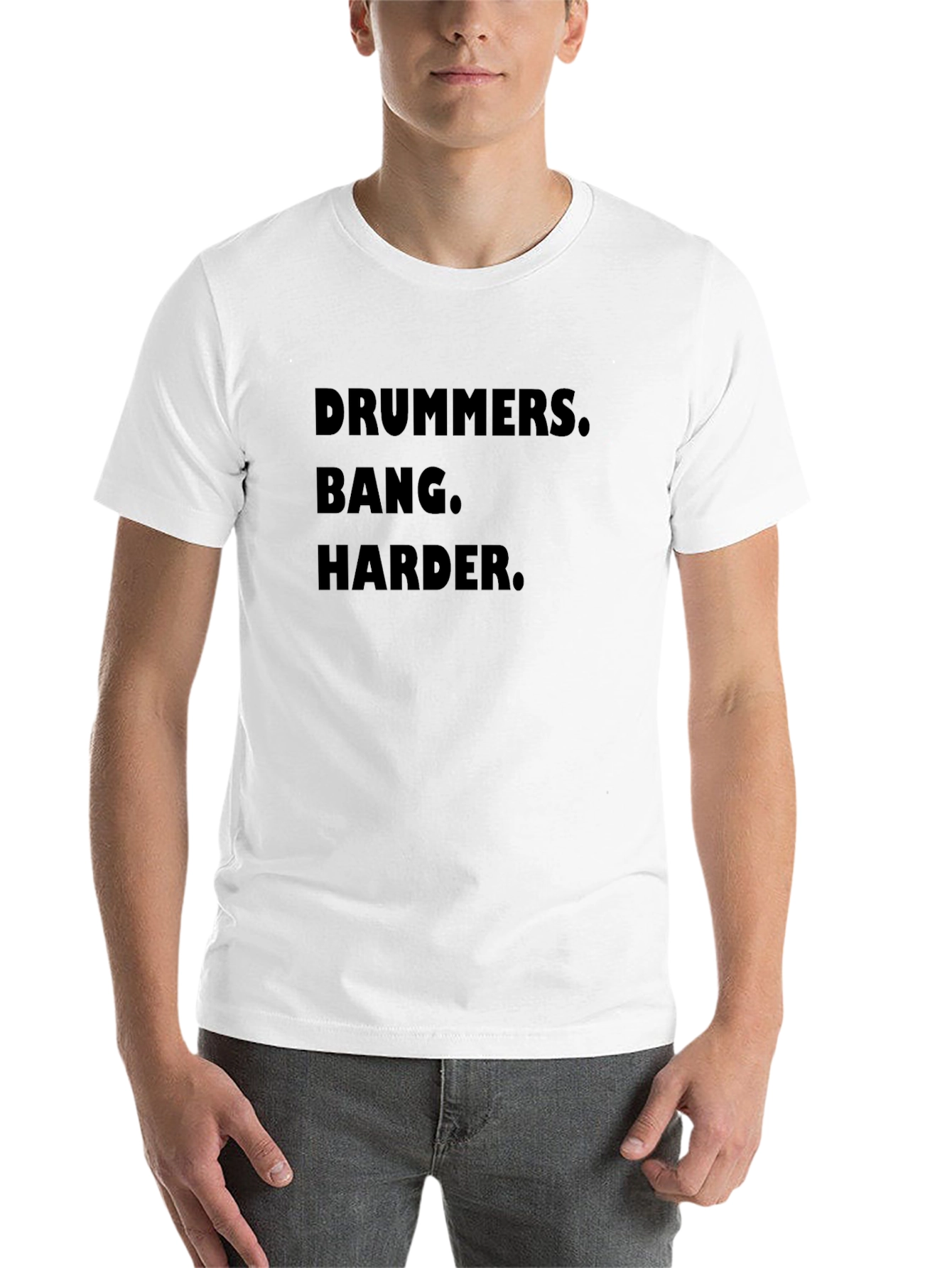 Black Drummers Bang Harder T-Shirt - Black Graphic Tee view 14