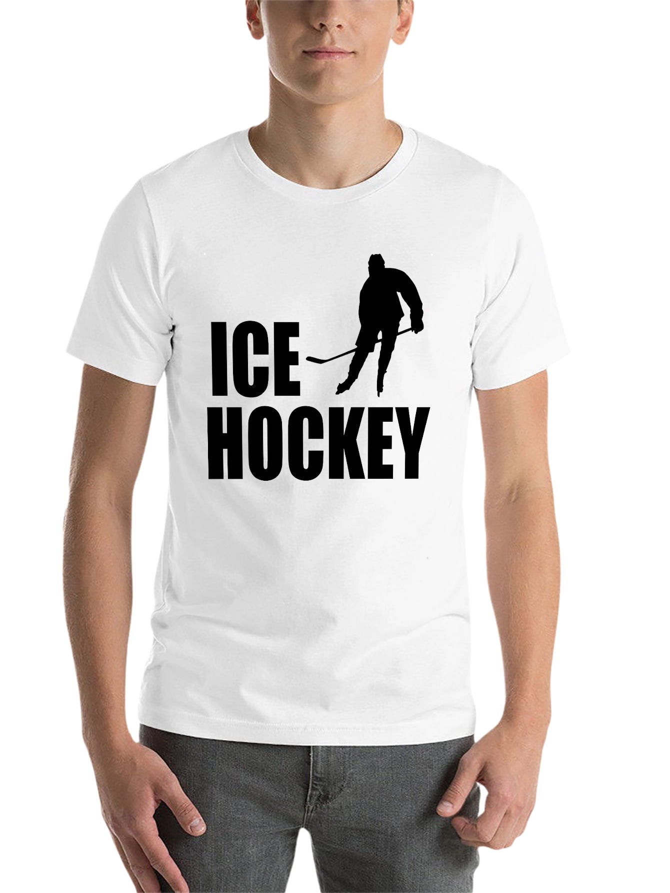 Black Ice Hockey Graphic Tee - Sporty Black T-Shirt view 14