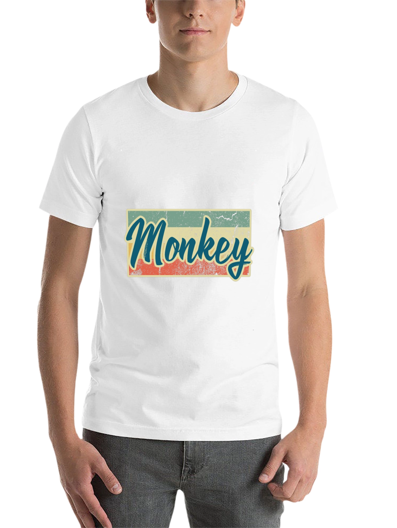 Black Retro Monkey Graphic T-Shirt - Casual Tee view 14