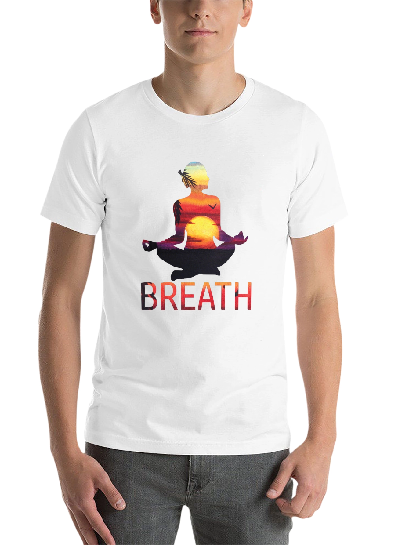 Black Zen Breath Meditation Graphic Tee view 14