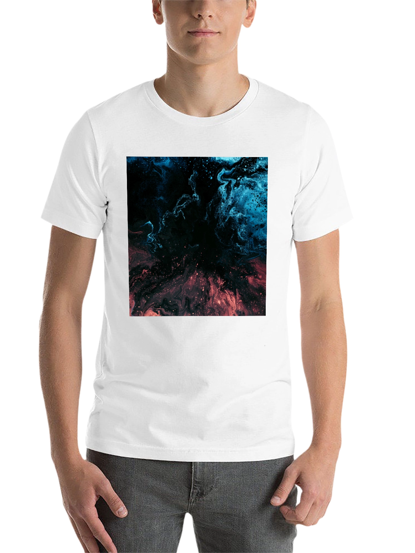 Black Abstract Nebula Graphic Black T-Shirt view 14