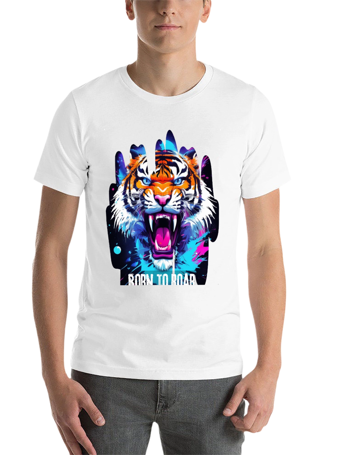 Black Born to Roar Graphic Tee view 14