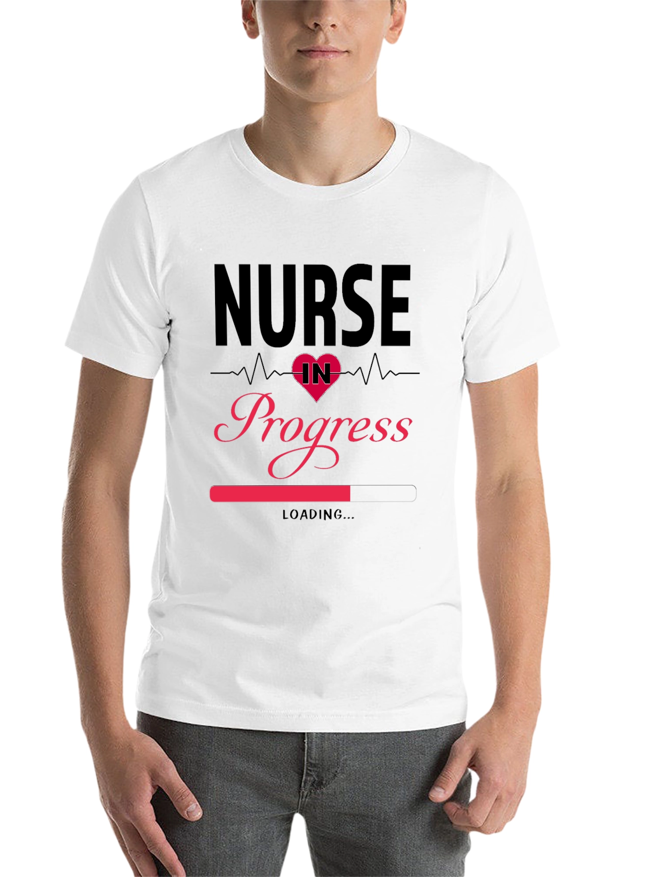 Black Nurse in Progress Loading T-Shirt view 14