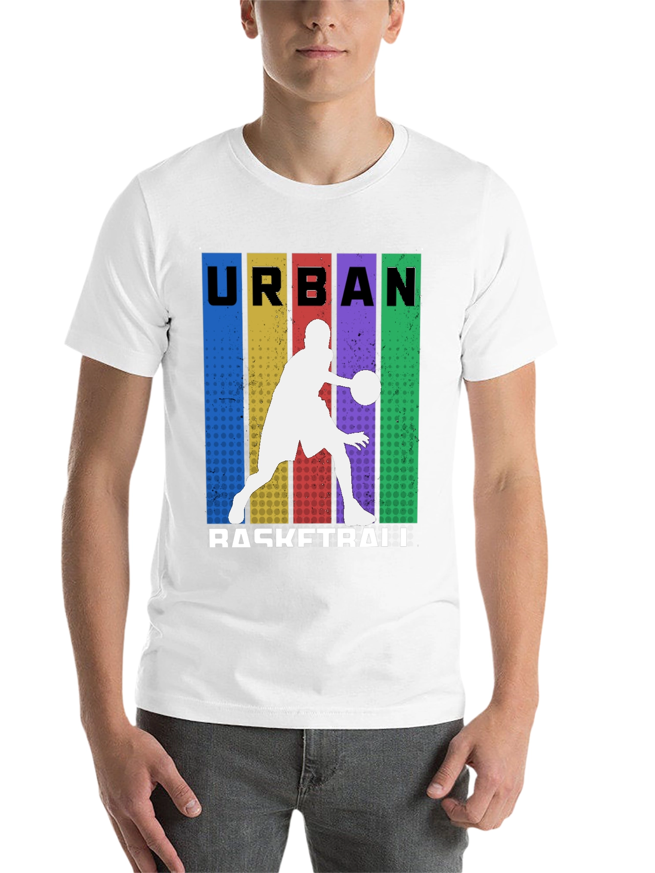 Black Urban Basketball Graphic Tee - Black view 14