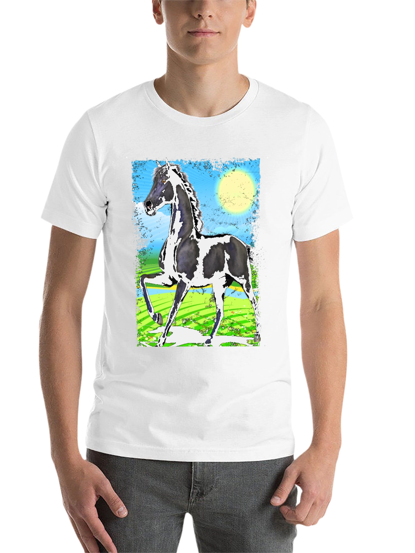 Black Black Graphic Tee - Horse Art Print view 14