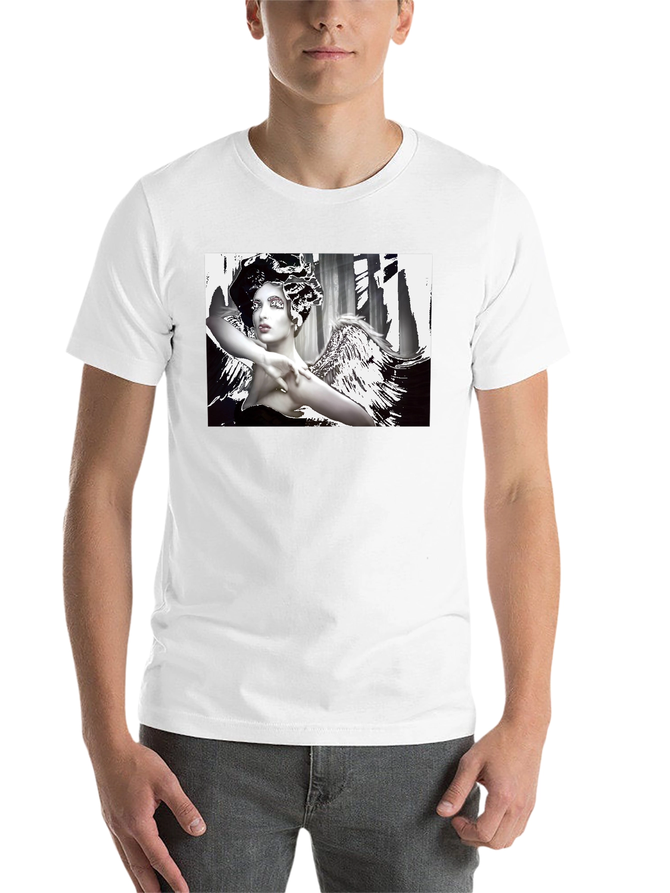 Black Angel Wings Graphic Black Tee - Stylish & Unique view 14