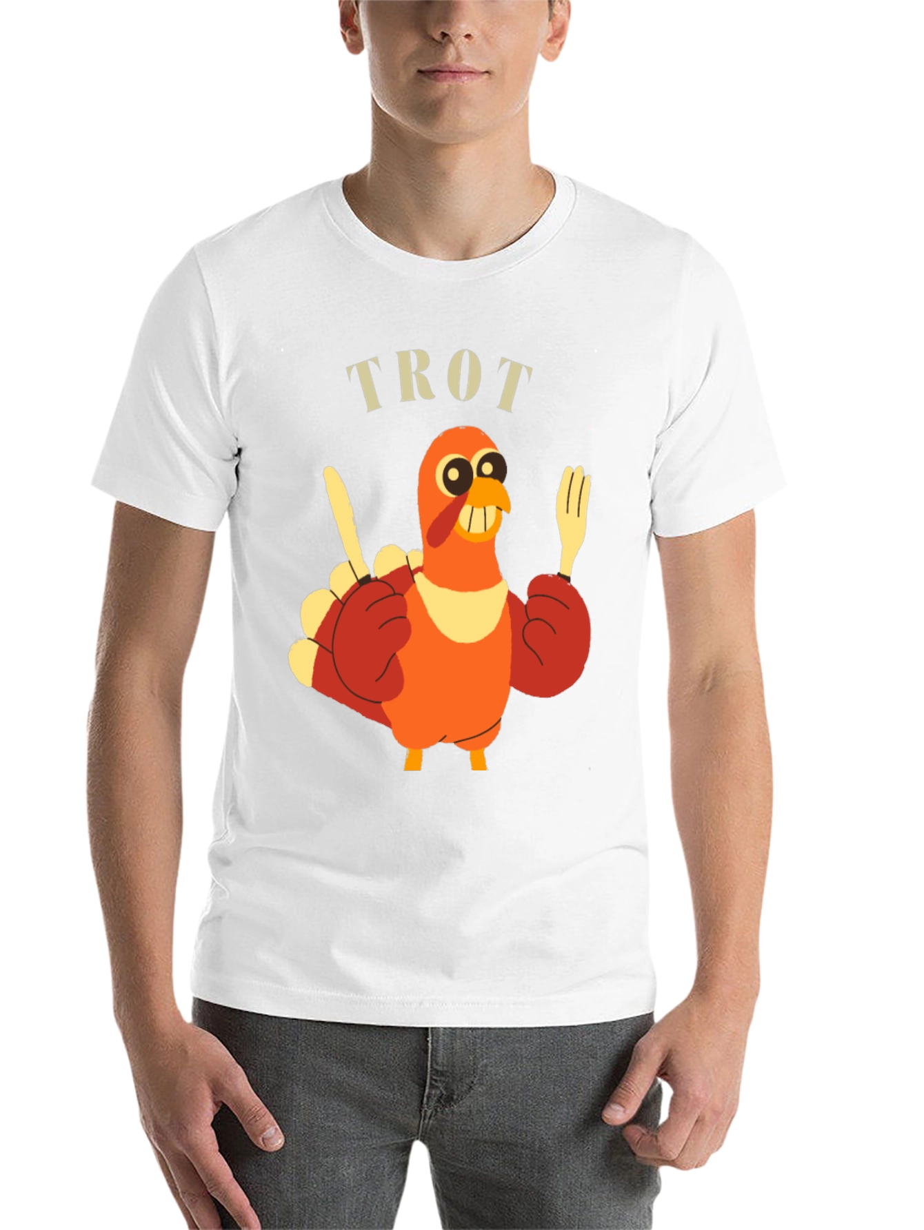 Black Funny Turkey Trot T-Shirt view 14