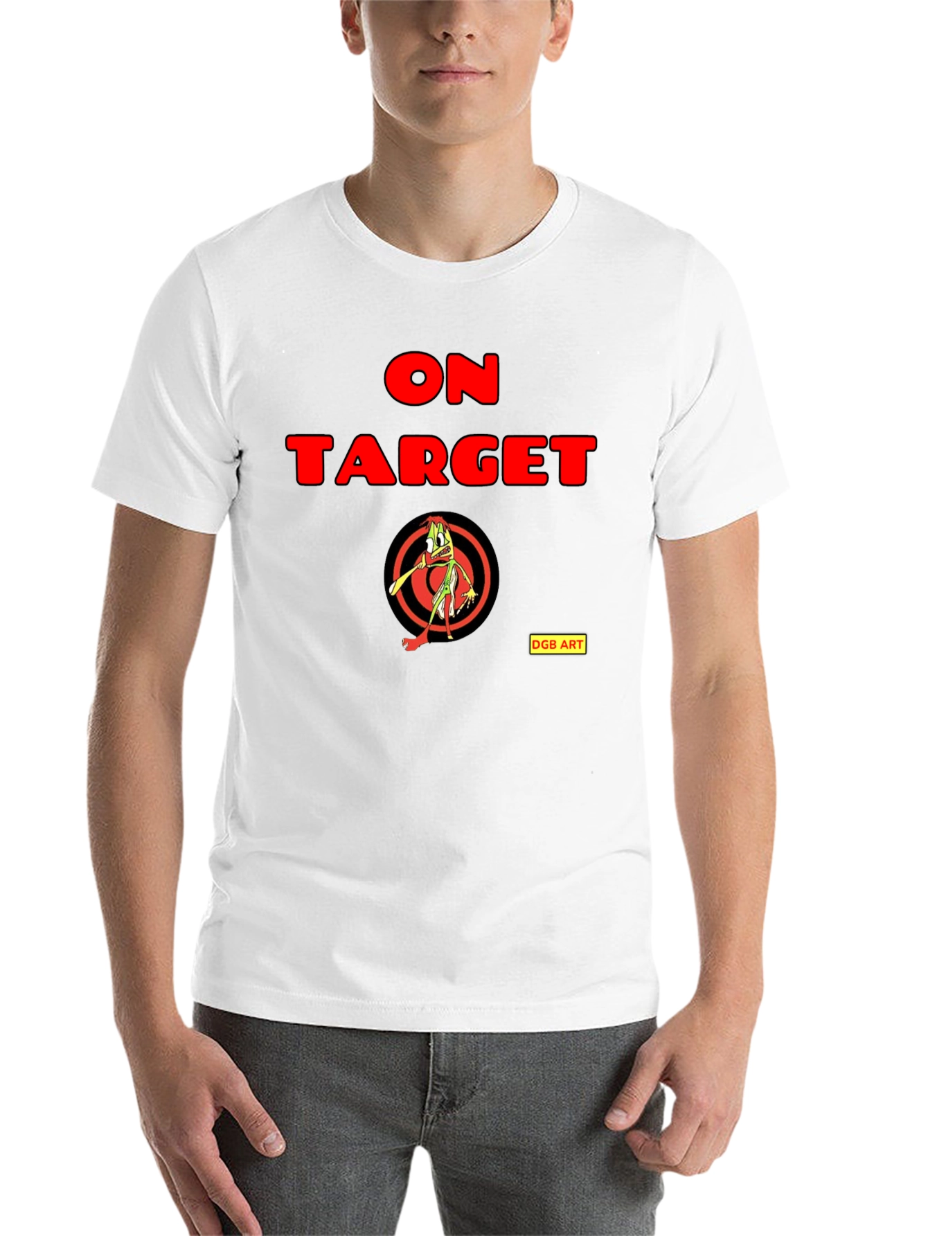 Black On Target Graphic Tee - Funny Cartoon Archer view 14