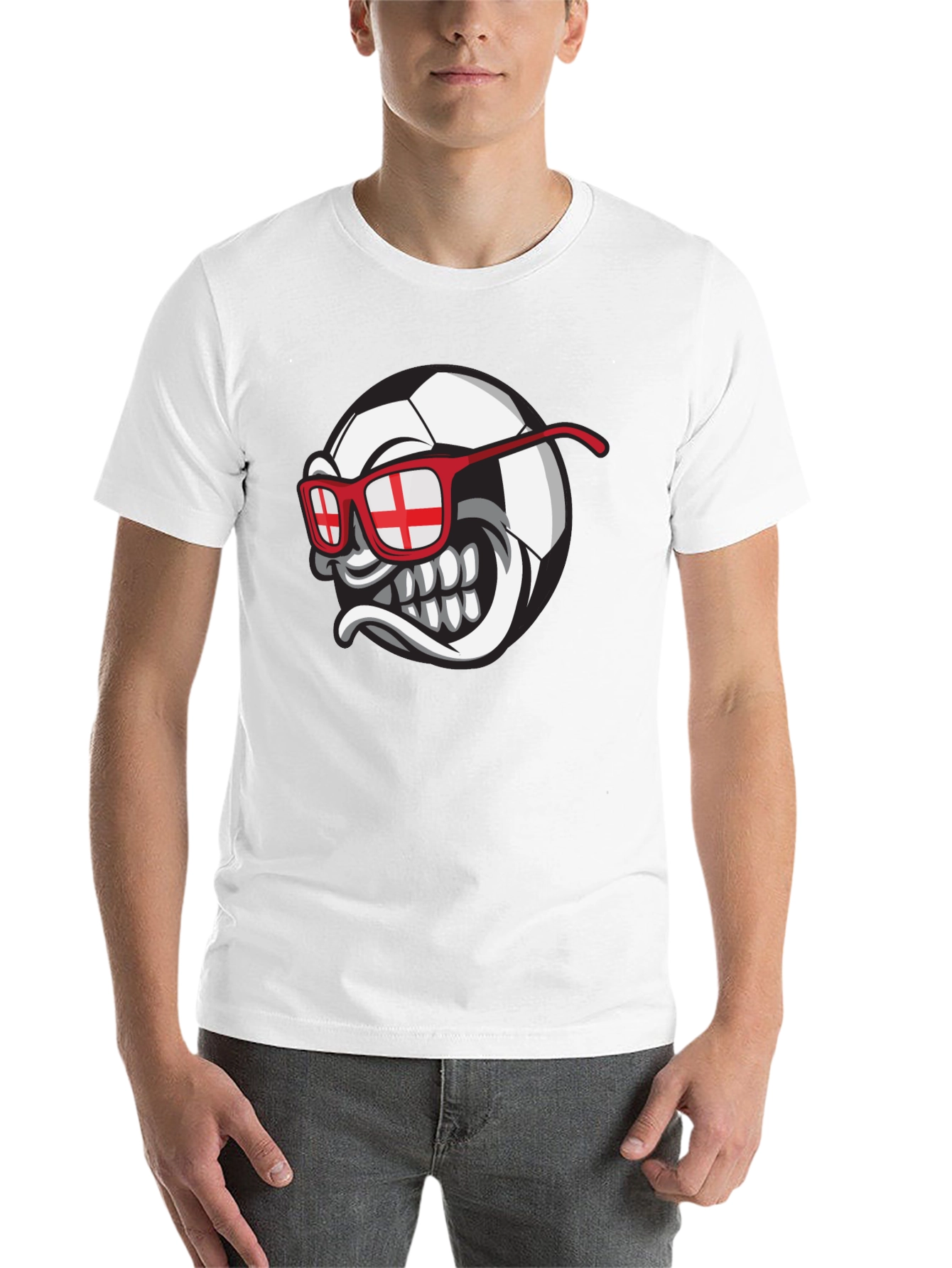 Black England Soccer Ball Graphic T-Shirt view 14
