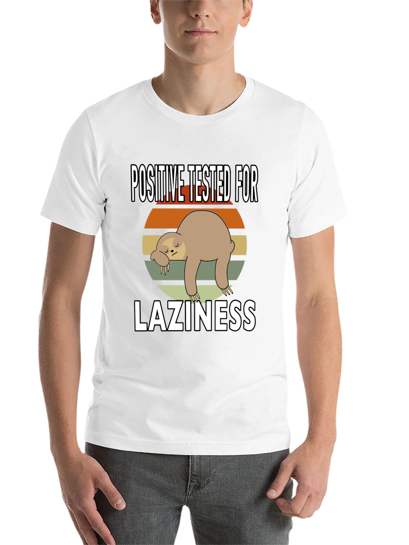 Black Positive Tested for Laziness Sloth Graphic Tee view 14
