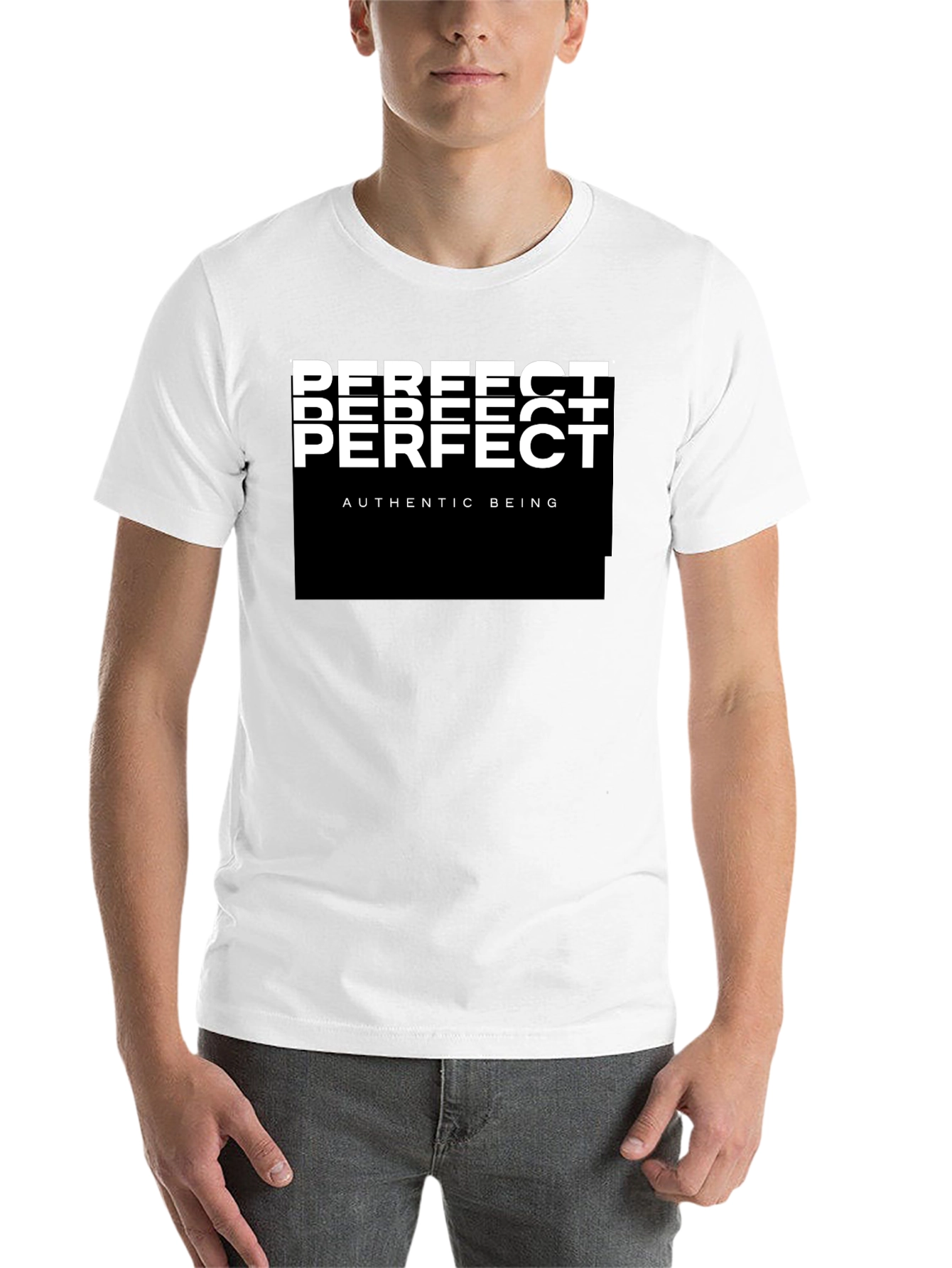 Black Perfect Authentic Being Graphic Tee - Black view 14