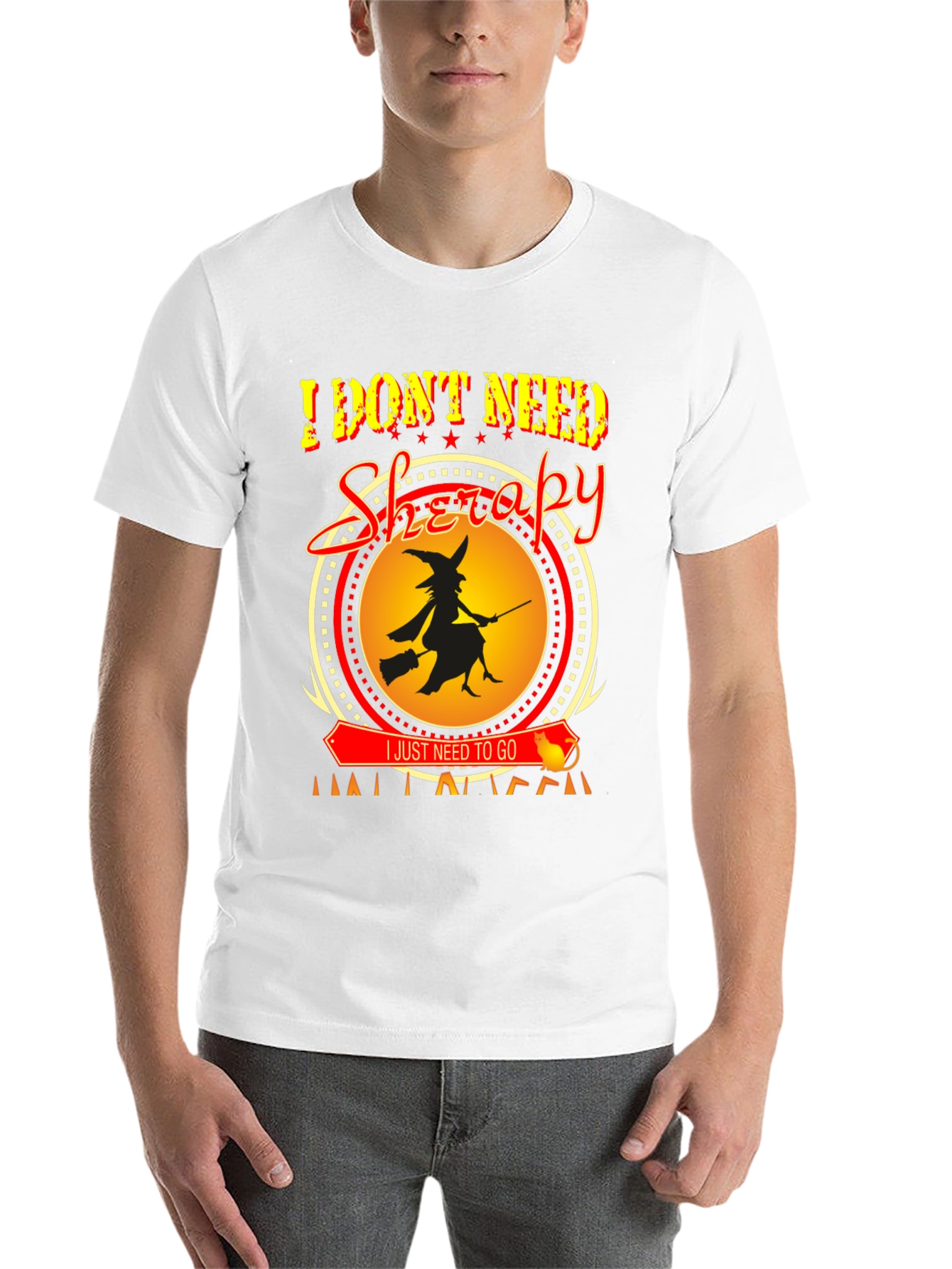 Black I Don't Need Therapy Halloween Witch T-Shirt view 14