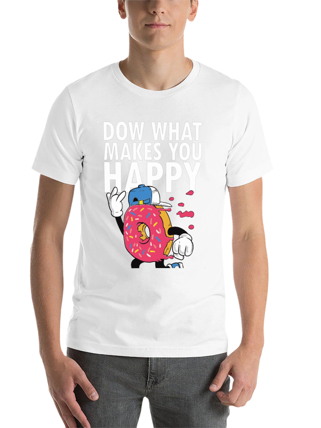Black Funny Donut Graphic T-Shirt - Do What Makes You Happy view 14