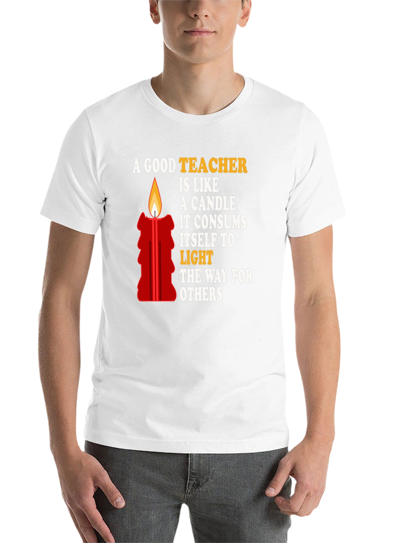 Black A Good Teacher is Like a Candle T-Shirt view 14
