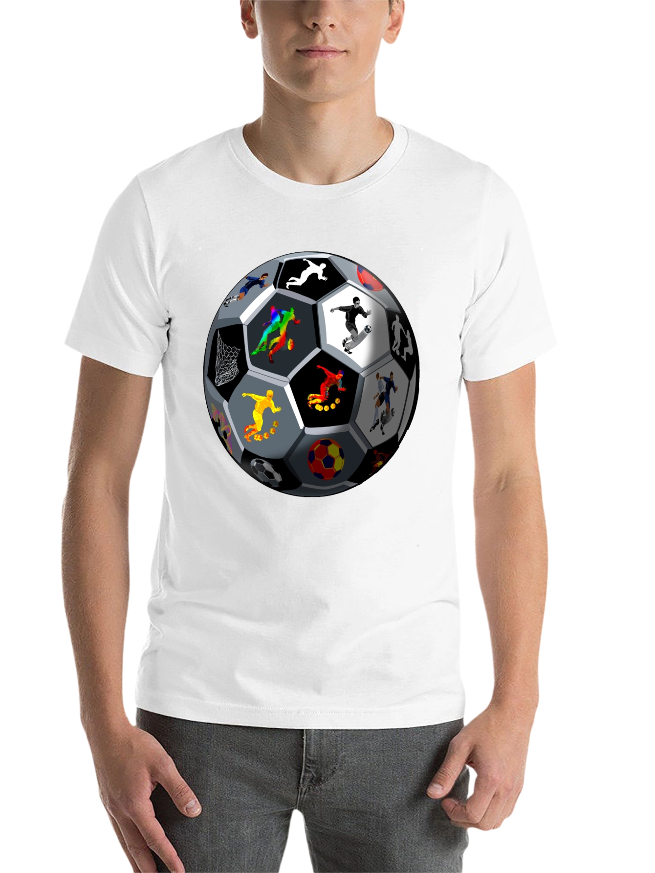 Black Soccer Ball Players Graphic T-Shirt view 14
