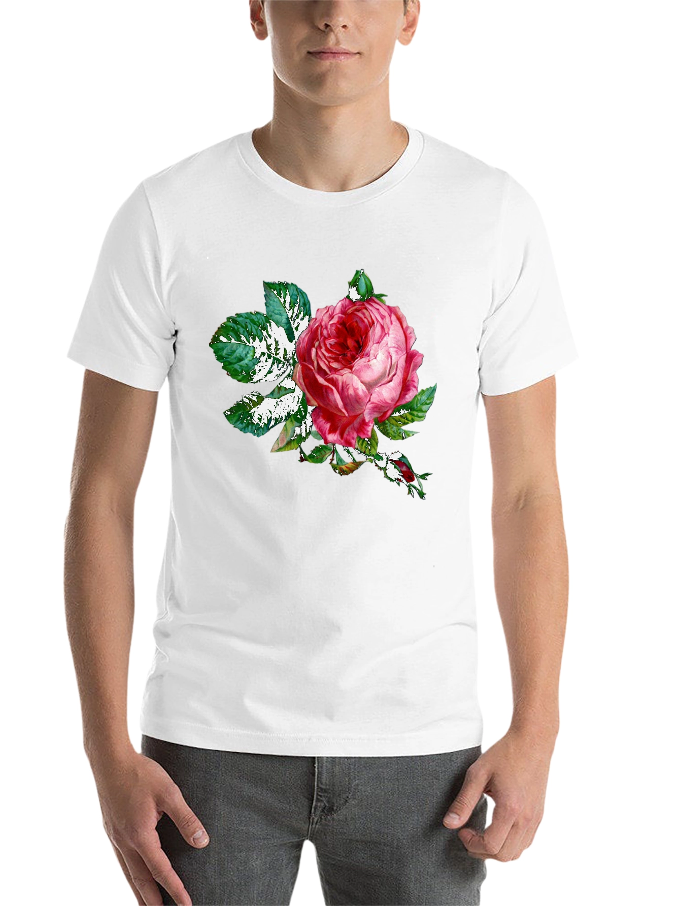 Black Rose Graphic Tee - Black Cotton T-Shirt view 14