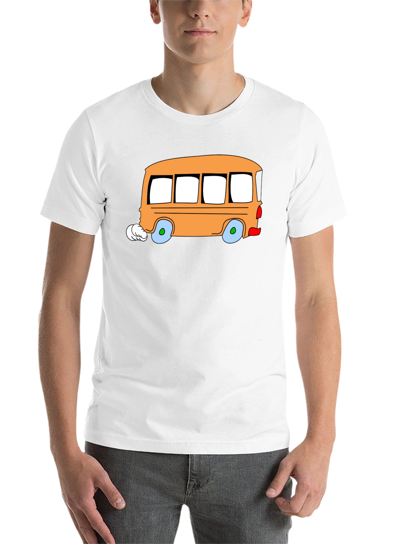 Black Cartoon Bus Graphic Tee - Fun & Unique Design view 14