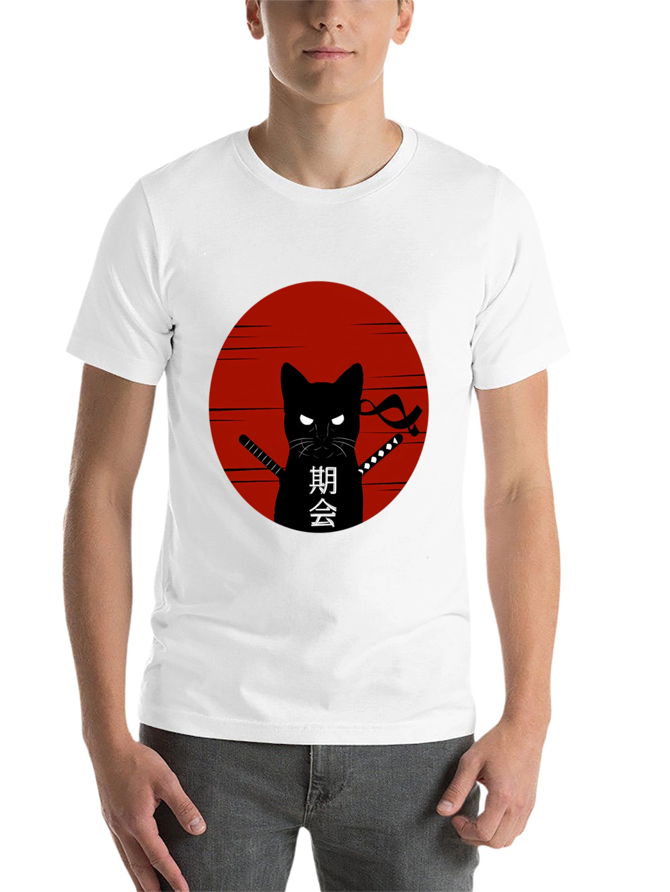Black Ninja Cat Graphic T-Shirt view 14