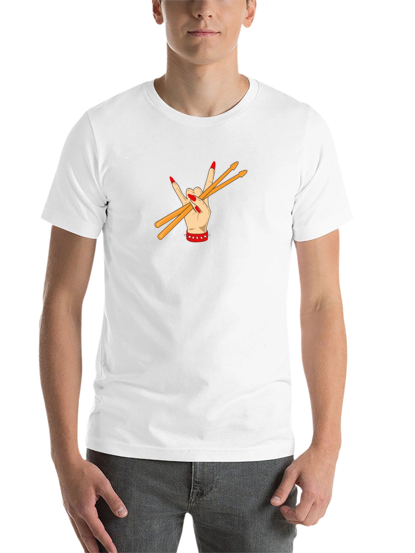 Rock Hand Drumsticks T-Shirt - 14