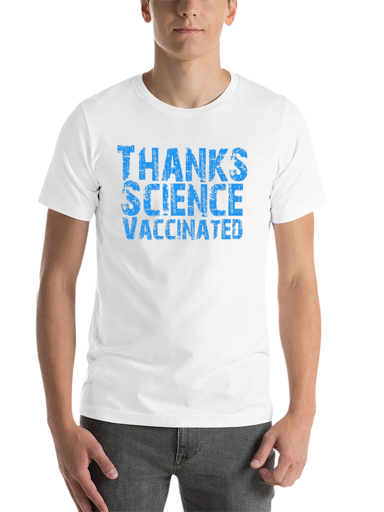 Black Thanks Science Vaccinated T-Shirt view 14