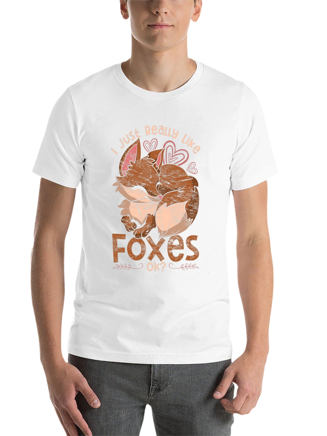 Black I Just Really Like Foxes Ok? T-Shirt view 14